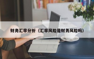 财务汇率分析（汇率风险是财务风险吗）